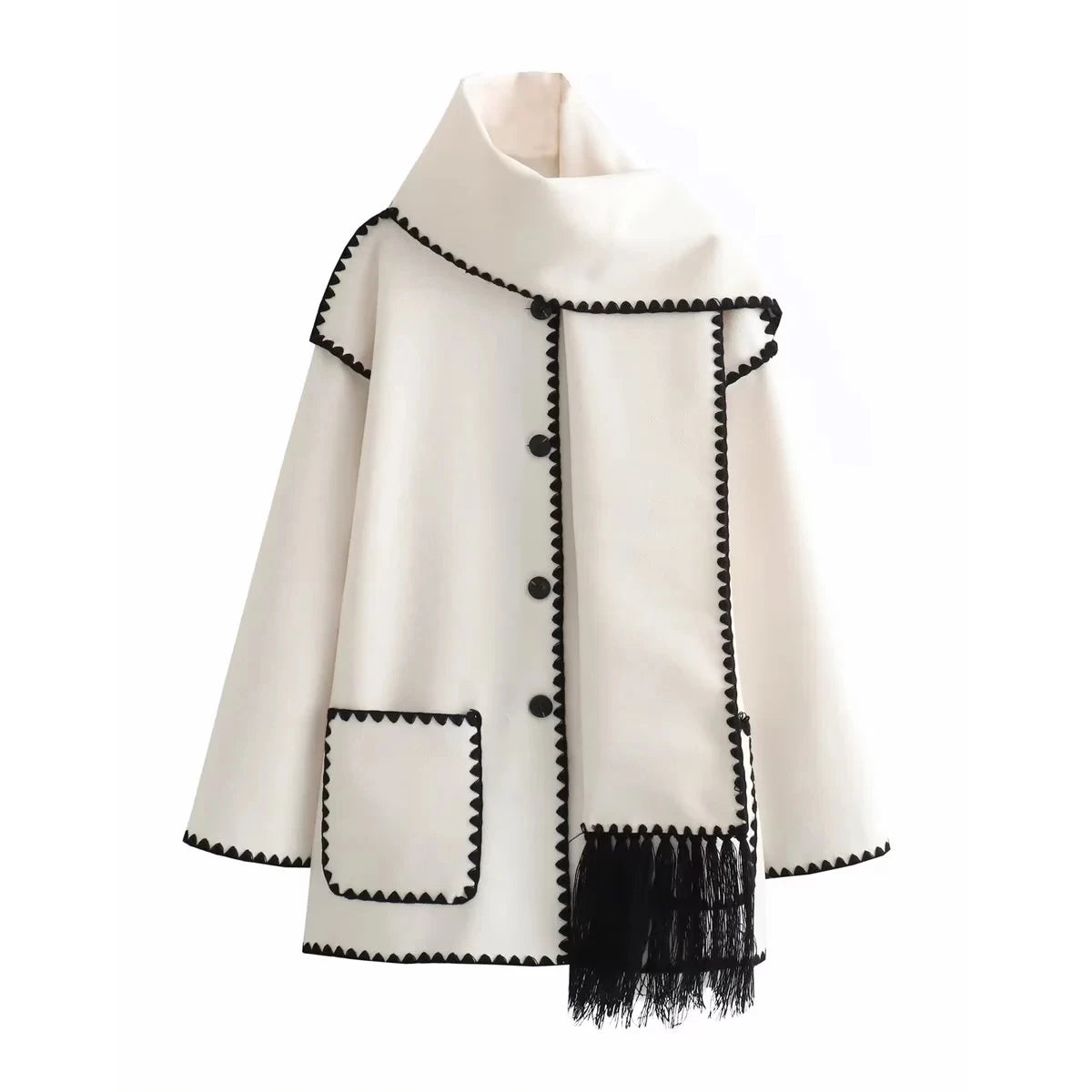 Chevron Scarf Collar Jacket™