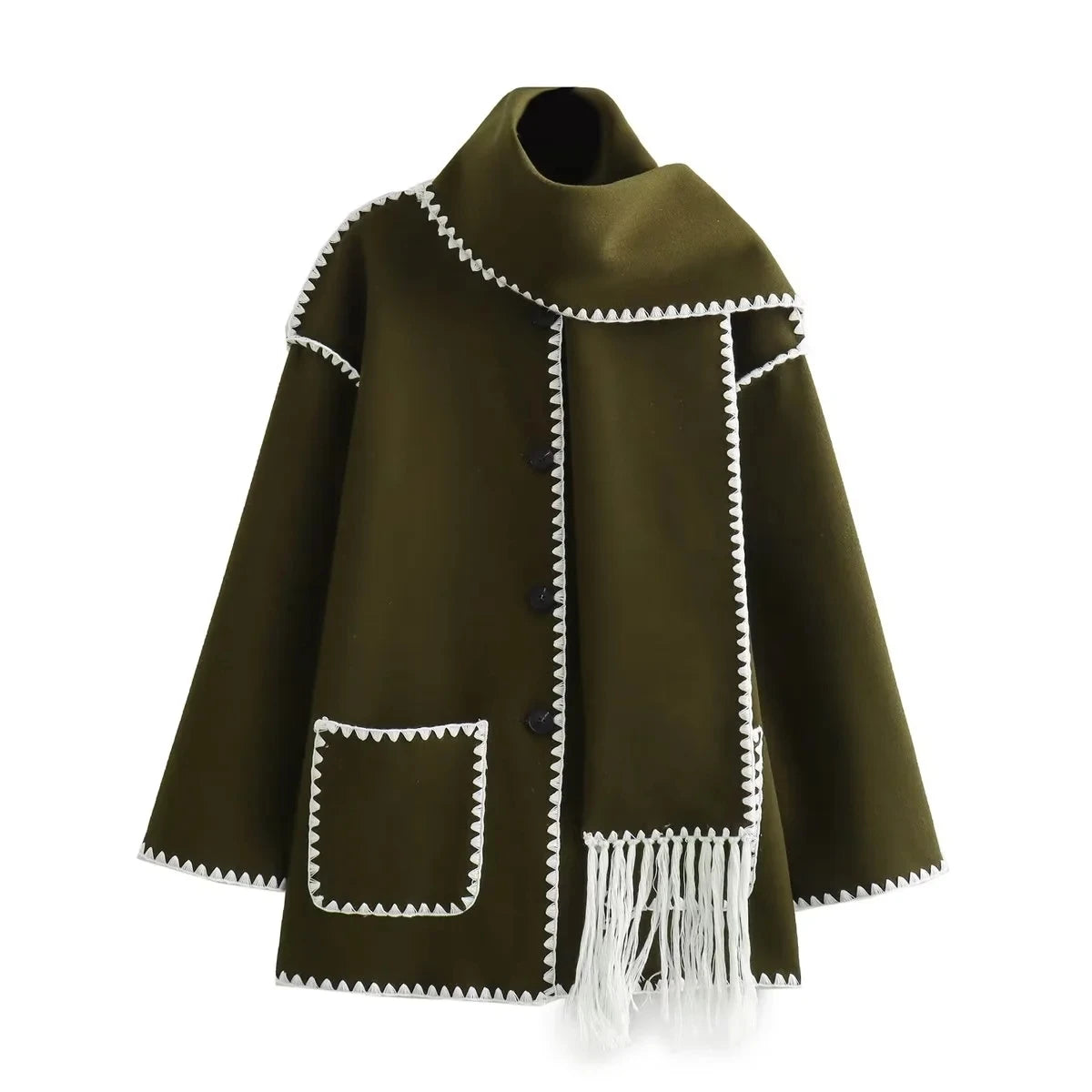 Chevron Scarf Collar Jacket™