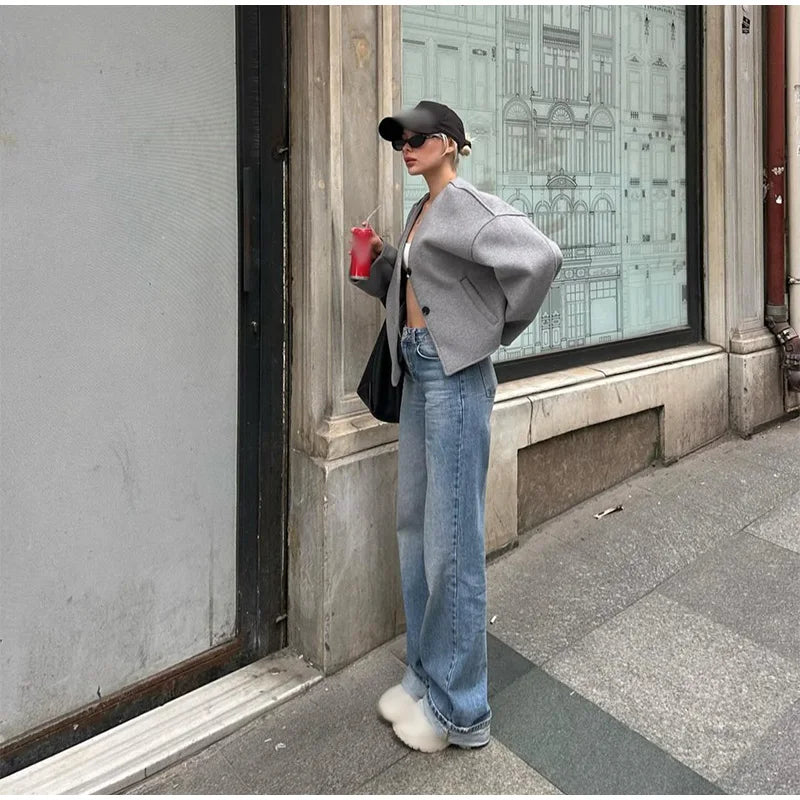 Vintage Double-Breasted Blazer Coat